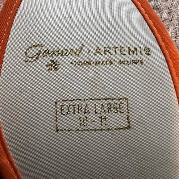 Vintage Gossard Artemis orange house slippers size 10-11 see photo with ruler - Picture 7 of 7